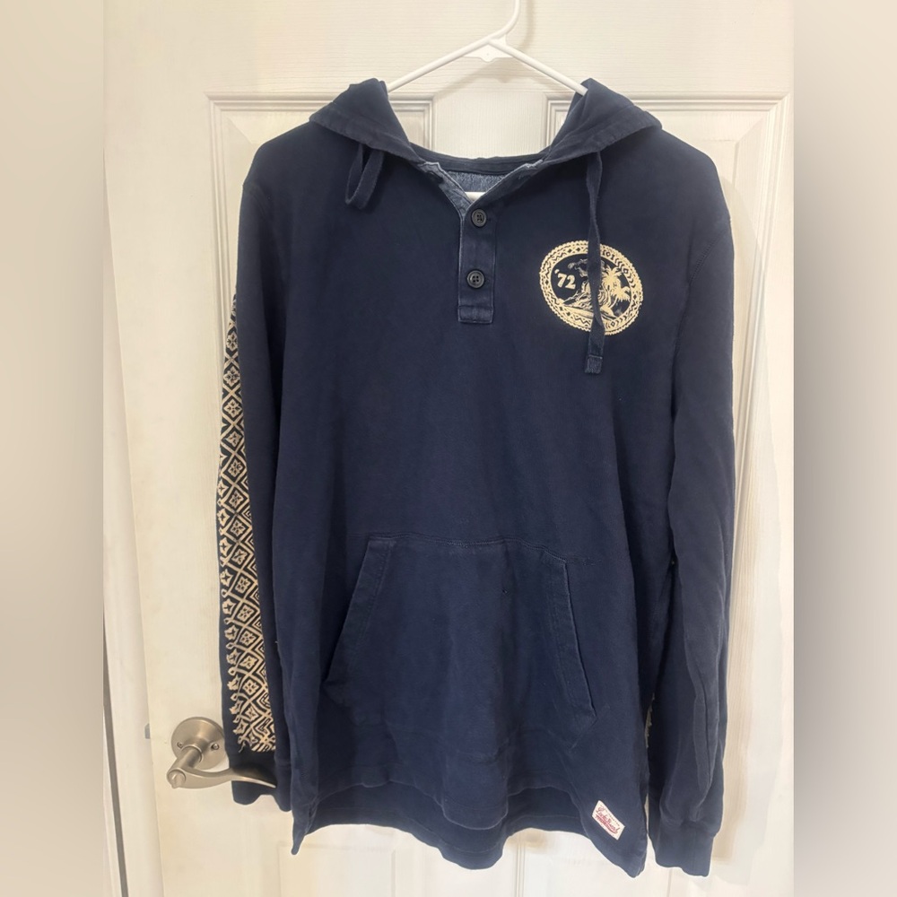 Lucky Brand Older Style Navy Blue Hooded Shirt